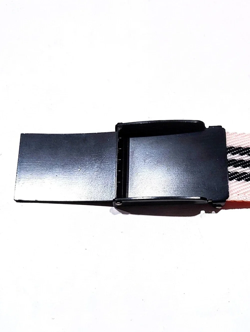Adidas Reversible Webbing Belt Orange Black White Stripe Enamel Buckle 2012 OSFA